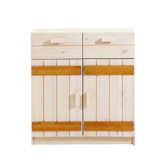 Kommode 805 mit Türen, weiß/gelaugt