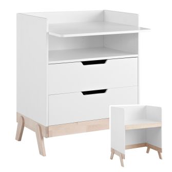 Wickelkommode MDF/ Birke in weiß