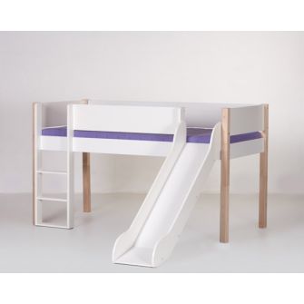 Spielbett Loke mit Rutsche, snow white / natur