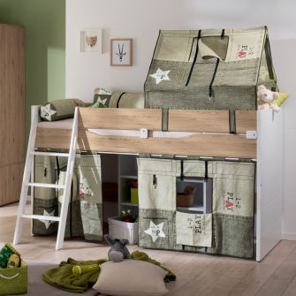 Fionn Spielbett 120 inklusive Canvas Style Textilien und Lattenrost