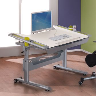 Tablo Schreibtisch Kreideweiß mit Dekorset (Farbwahl)