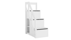 Treppe mit Geländer für halbhohe Betten, Treppenmodul weiß (H 128cm)