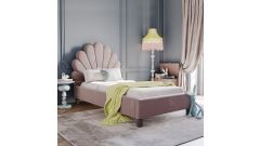 Muschelbett Arielle in Velour Flamingo, 90 x 200 cm
