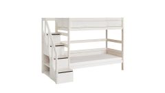 Etagenbett mit Treppe whitewash