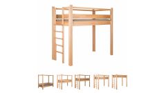 destyle Basisbett 100 S, Buche natur (Leiter an der Schmalseite) 90x200cm