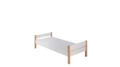 Infanscolor Bett mit Buchepfosten/ weiß, 90 x 200 cm