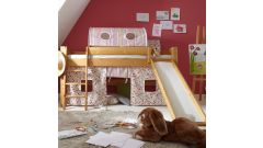 Toby Spielbett halbhoch mit Rutsche, Buche massiv (3 in 1 Bett)