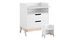 Wickelkommode MDF/ Birke in weiß