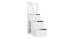 Treppe mit Geländer für mittelhohe Betten, Treppenmodul weiß (H 152cm)