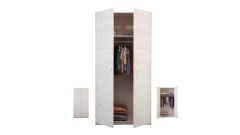Erweiterbarer Kleiderschrank mit Drehtüren, B 100cm, whitewash (Endlossystem)