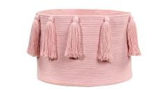 Aufbewahrungskorb Tassels Pink 30 x Ø 45 cm 