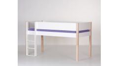 halbhohes Spielbett Frej, snow white / natur