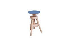 Retro Hocker in lightpurple/Buche, höhenverstellbar 
