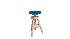 Retro Hocker in aqua/Buche, höhenverstellbar 