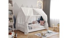 Betthimmel Grey Stars für Hausbett Lilly (140 x 200cm)