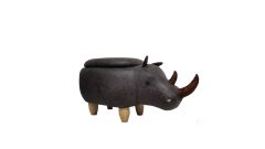 MyAnimalCube Sitzhocker Nashorn Nils schwarz (mit Stauraum)