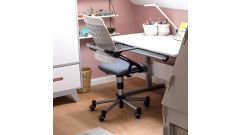 Marco 2 GT Kreideweiß, Schreibtisch mit geteilter Platte (B 130cm)