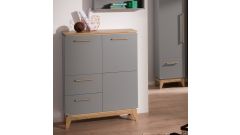 Sten Highboard (schiefergrau/Eiche massiv)