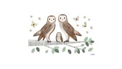 Wandsticker - Eulenfamilie