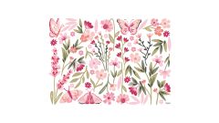 Wandsticker - Große Magenta Blumen
