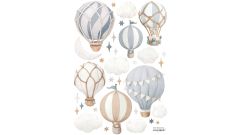 Wandsticker - Kleine Heißluftballons (Blau)