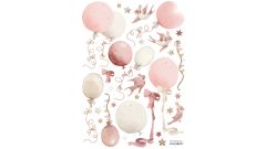 Wandsticker - Fliegende Drachen & Lufballoons (Pink)