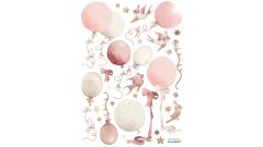 Wandsticker - Fliegende Drachen & Lufballoons (Pink)