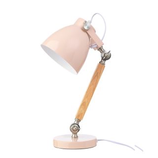 Retro Schreibtischlampe 8155, Holz / Metall pink