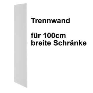 Trennwand deckend weiß für 100cm Schrank