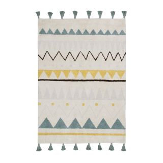 Waschbarer Teppich Azteca Natural Vintage Blue, 120 x 160 cm
