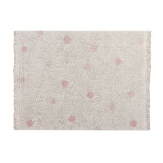 Hippy Dots Natural Vintage Nude (Teppich Punkte rosa)