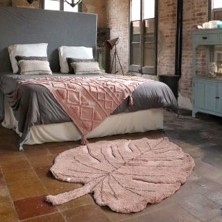 Waschbarer Teppich Monstera Leaf Vintage Nude in 120 x 180 cm