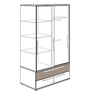 Schrank schmal, 1 Schubl. Kreideweiß, 1 Schubl. Fichte-Nachb., Carlo