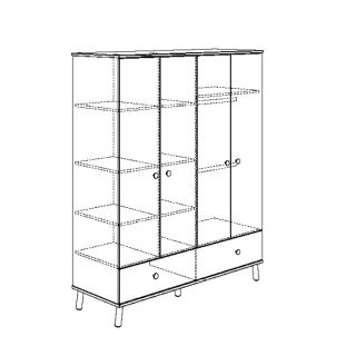 4-t. Kleiderschrank Ylvie, weiß-weiß