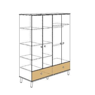 4-t. Kleiderschrank Ylvie, weiß-Birke