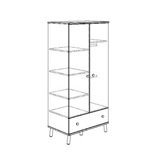 2-t. Kleiderschrank Ylvie, weiß