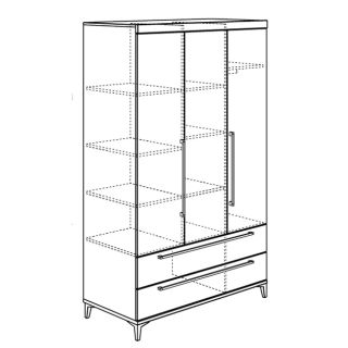 Kleiderschrank 3-türig, 2 Schubladen Remo