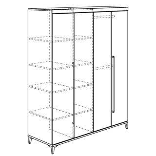 Kleiderschrank 4-türig Remo