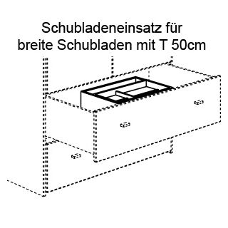 Schubkasteneinsatz mit Utensilienschale (für alle breiten Paidi Schubladen mit mind. T 50cm)