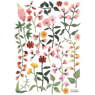 Wandsticker - Blumenwiese mit Wildblumen (A3 / 29,7 x 42 cm)
