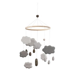 Baby-Mobile Wolken, warm grey